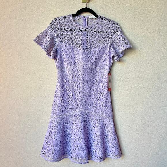 Monique Lhuillier Dresses & Skirts - NWT NEW Monique Lhuillier Purple Lace Floral Mini Dress Size S
